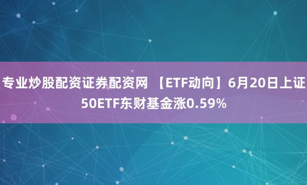 专业炒股配资证券配资网 【ETF动向】6月20日上证50ETF东财基金涨0.59%