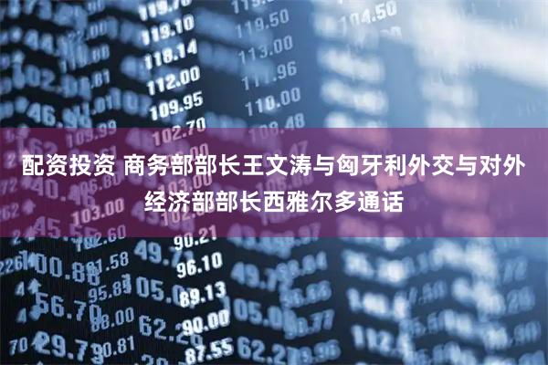 配资投资 商务部部长王文涛与匈牙利外交与对外经济部部长西雅尔多通话